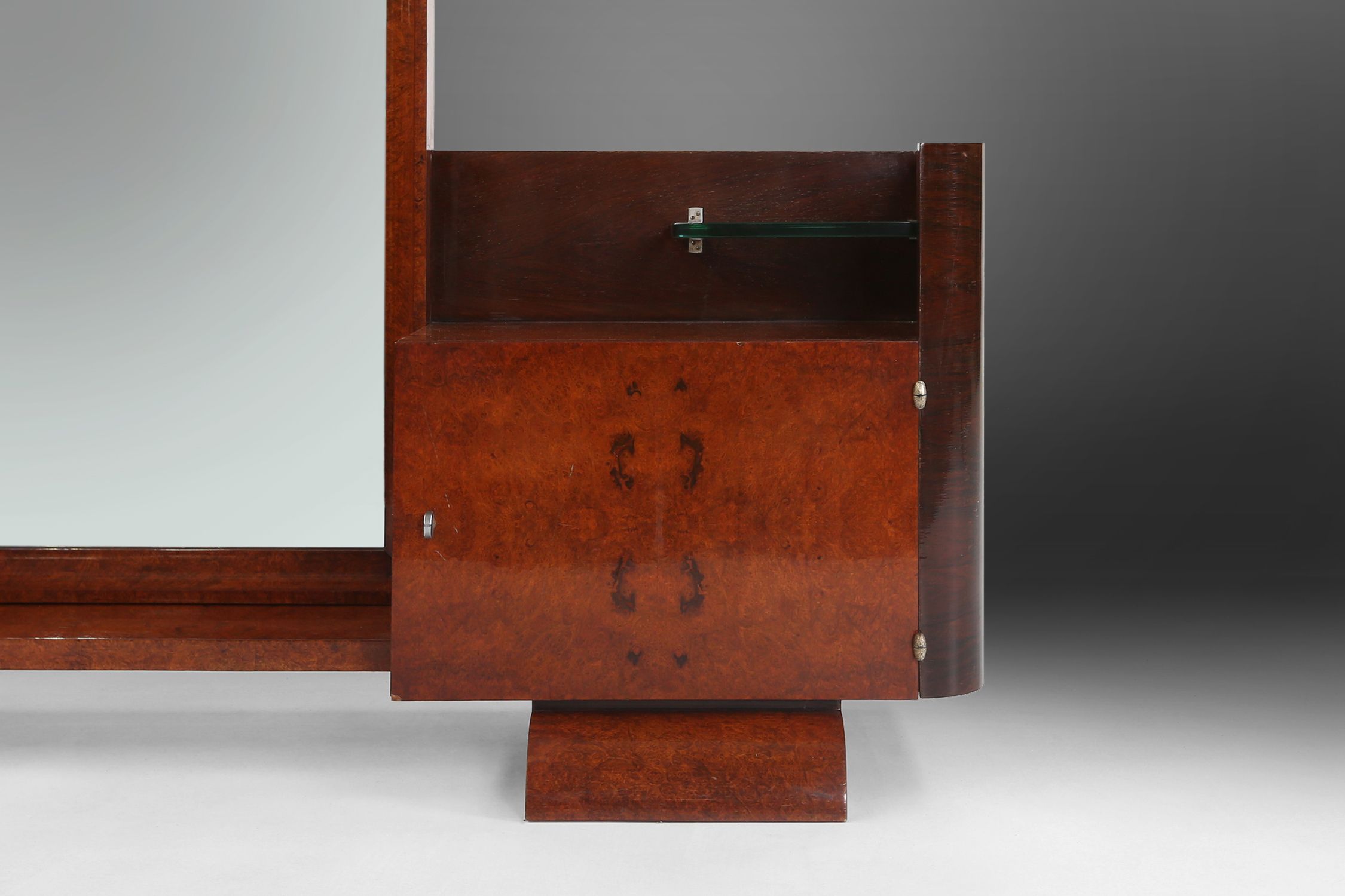 Art Deco Dressing Mirror by De Coene in Walnut Veneer, Belgium 1930sthumbnail